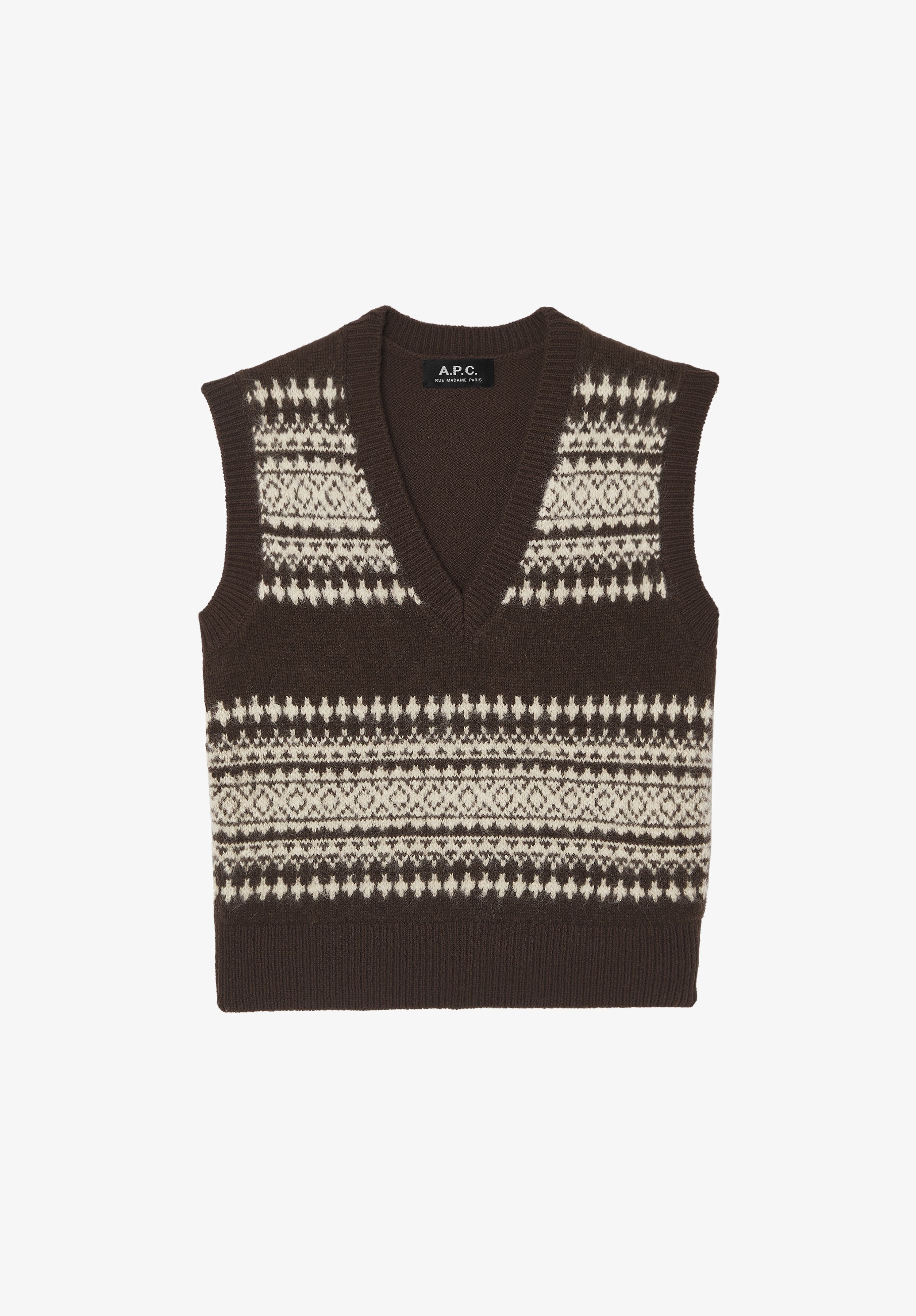 Jacquard sleeveless jumper - 0