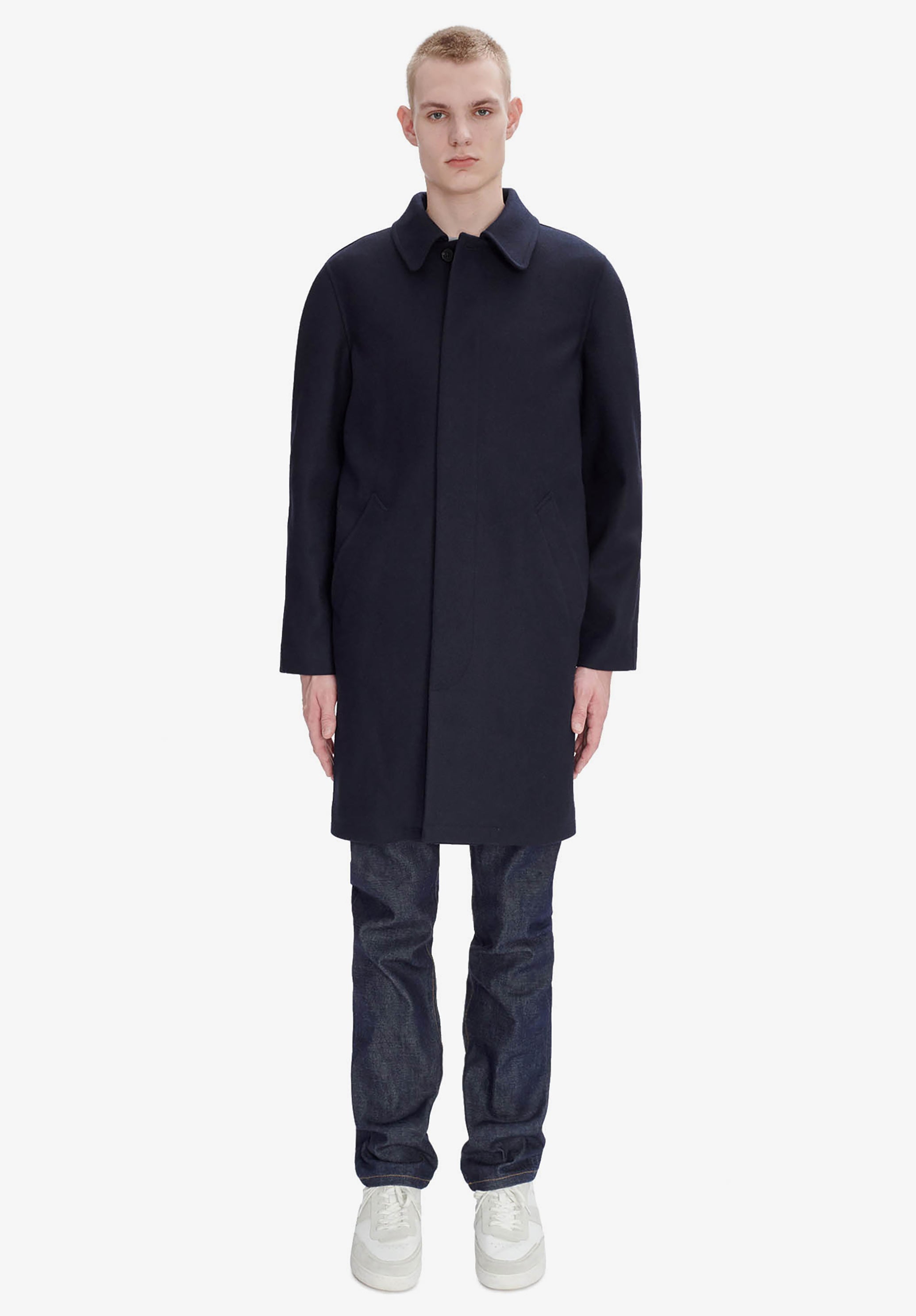 Veste D'hiver Décontractée Pour Homme – Blouson Mi-long Doublé Laine, Coupe Ample, Style Trench