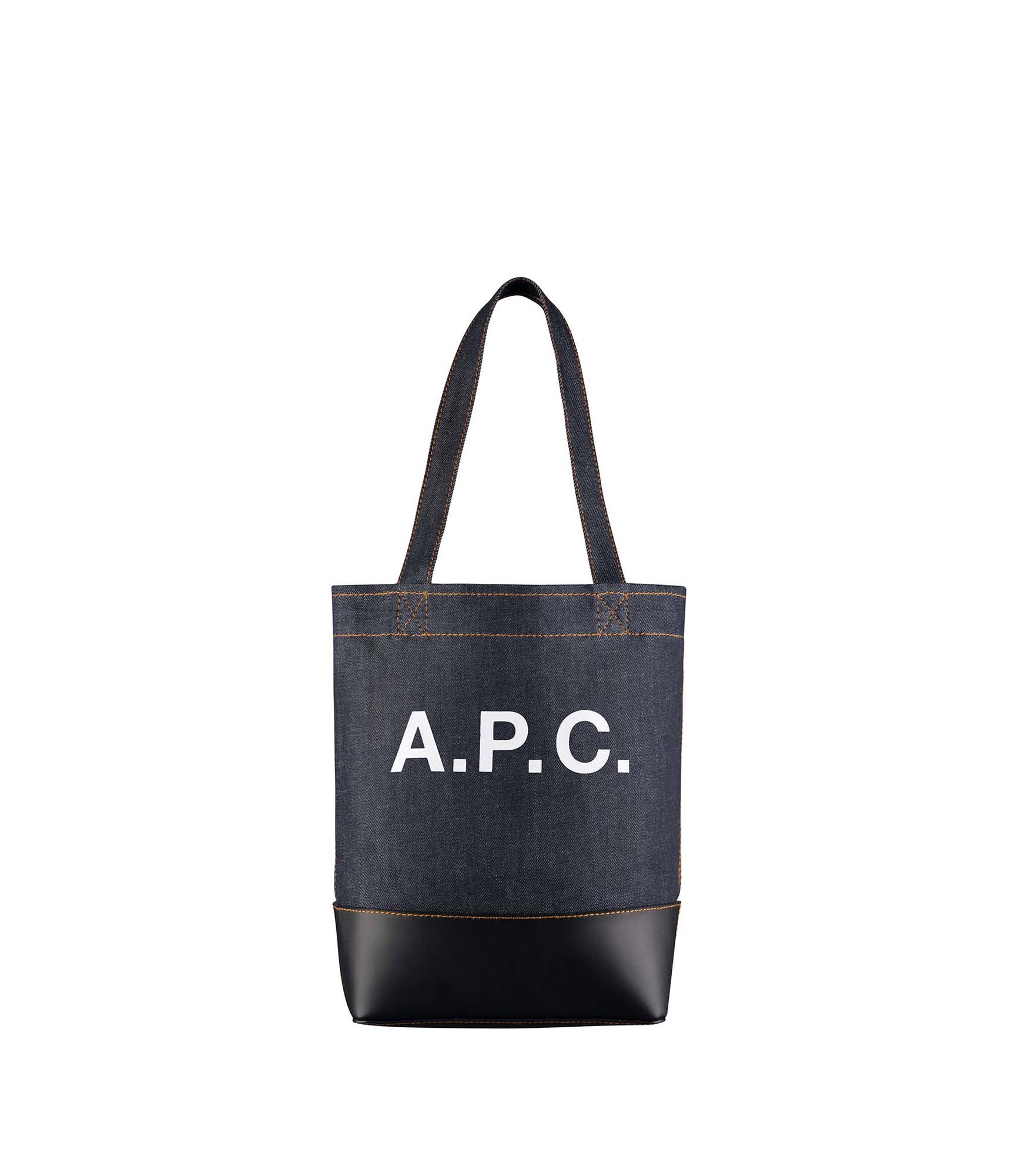 Small navy tote bag top