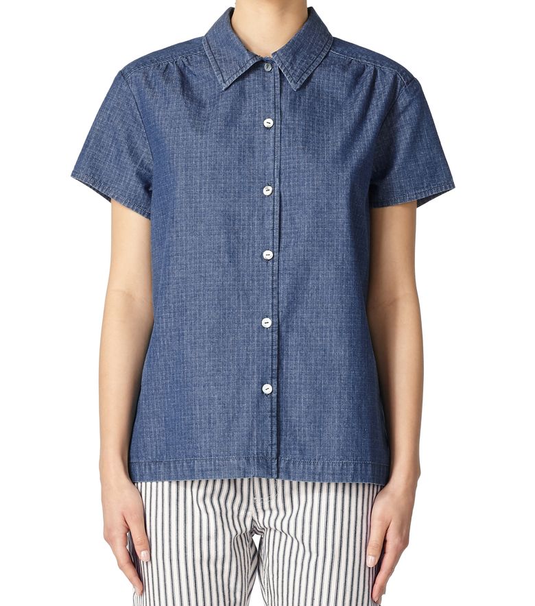 Cléo short-sleeve shirt Stonewashed indigo 