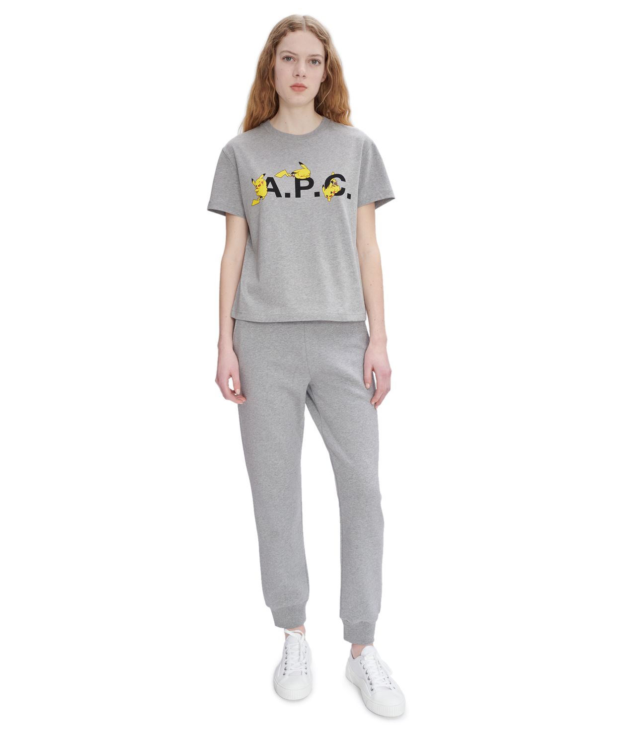 T-Shirt Pokémon Pikachu F GRIS CLAIR CHINé APC