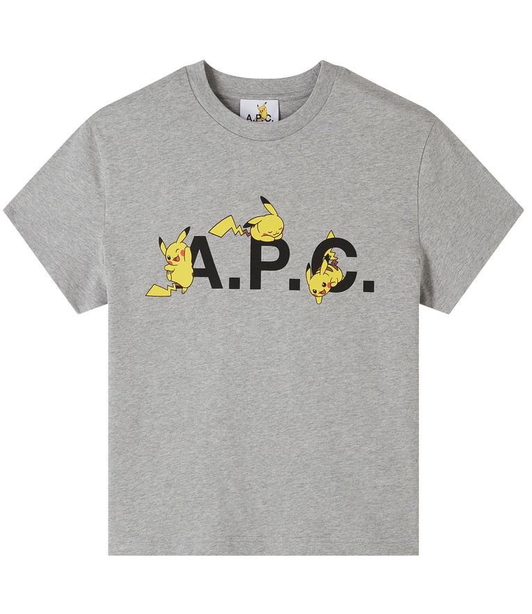 T-Shirt Pokémon Pikachu F GRIS CLAIR CHINé
