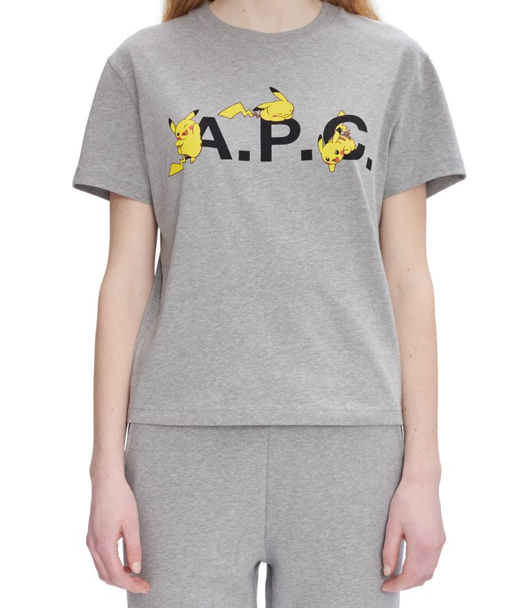 T-Shirt Pokémon Pikachu F HELL MELIERTES GRAU