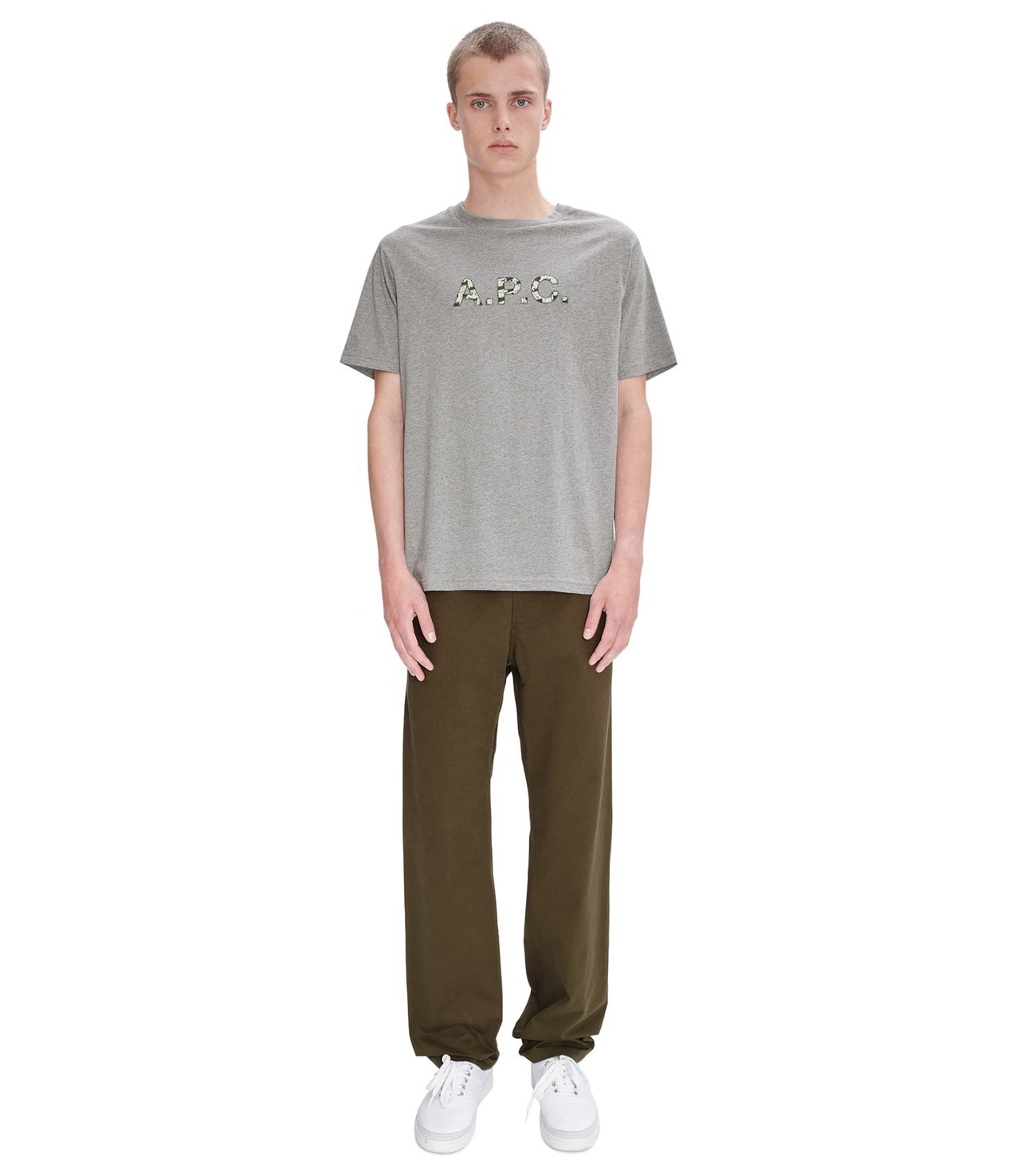 T-Shirt Willow GRIS CLAIR CHINé/VERT APC
