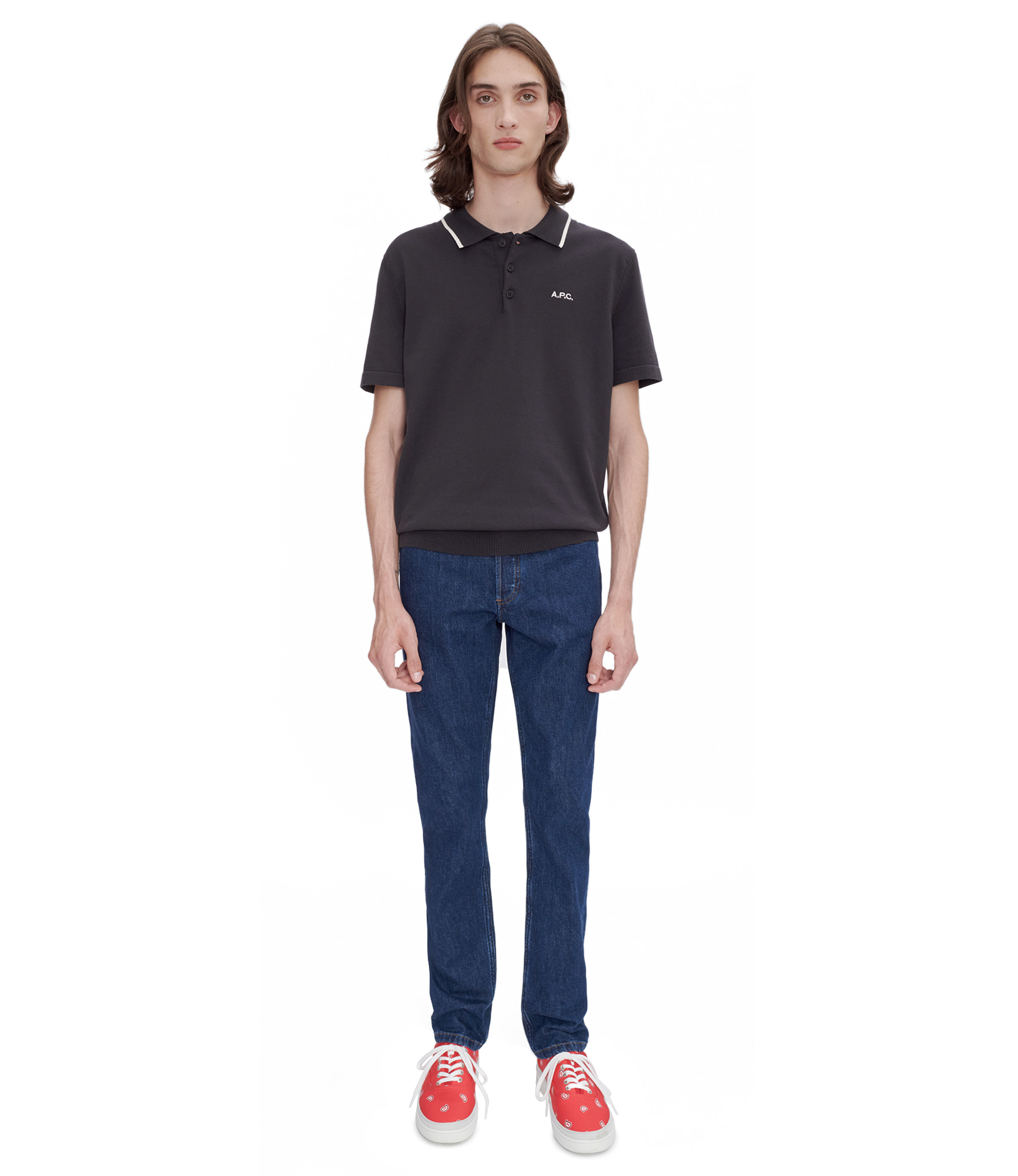 Black t shirt and grey cheap jeans