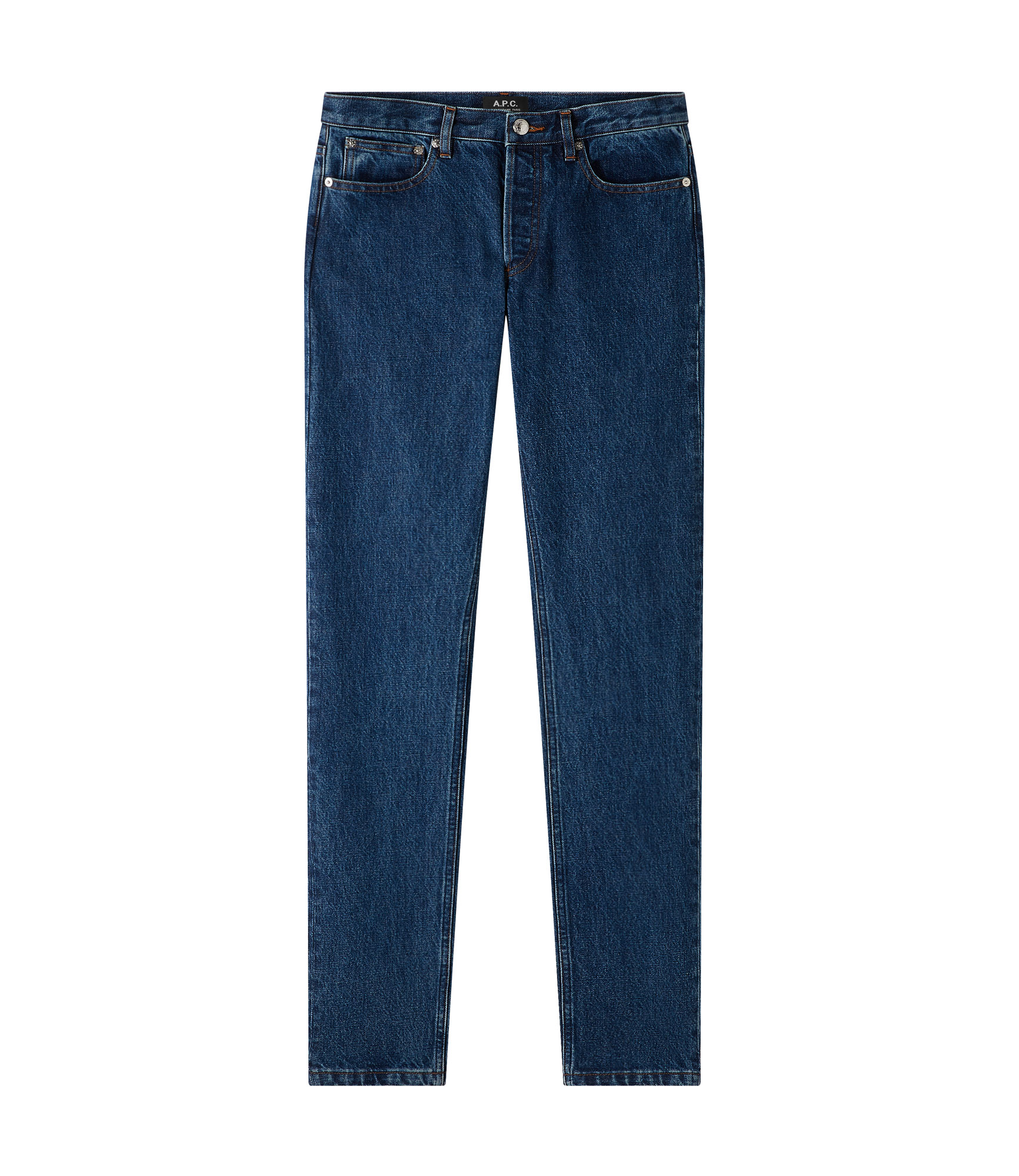 A.P.C. Blue Vittorio Brodée Poitrine Denim Shirt