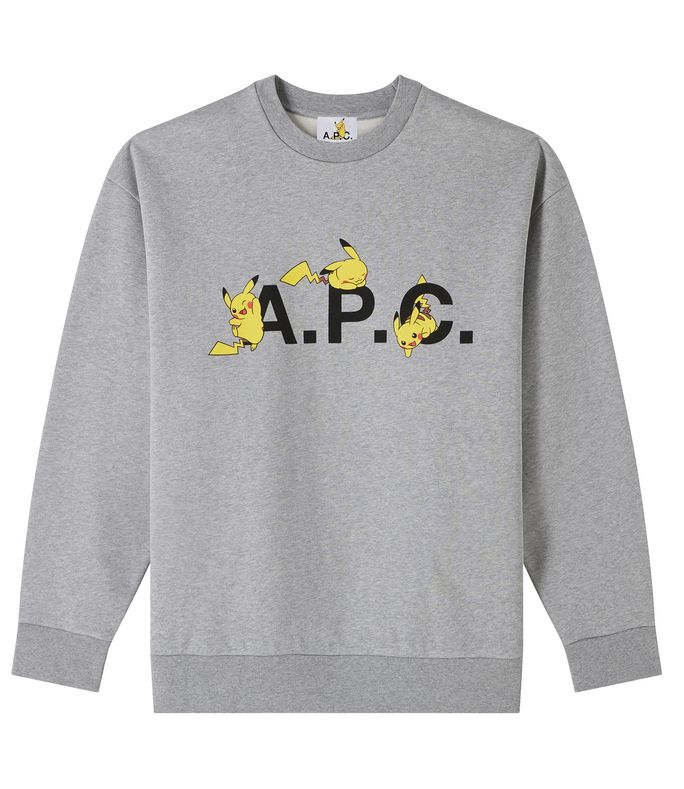 pokémon pikachu h sweatshirt heather pale grey