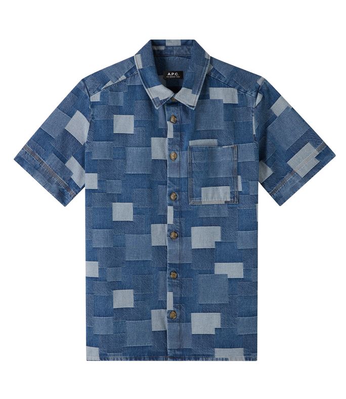 gil short-sleeve shirt stonewashed indigo