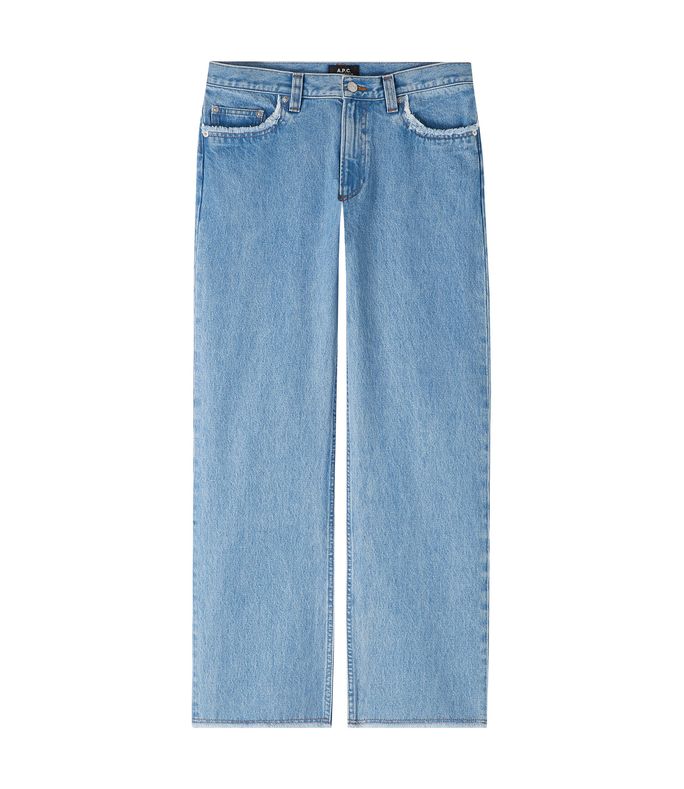 relaxed raw edge f jeans pale blue