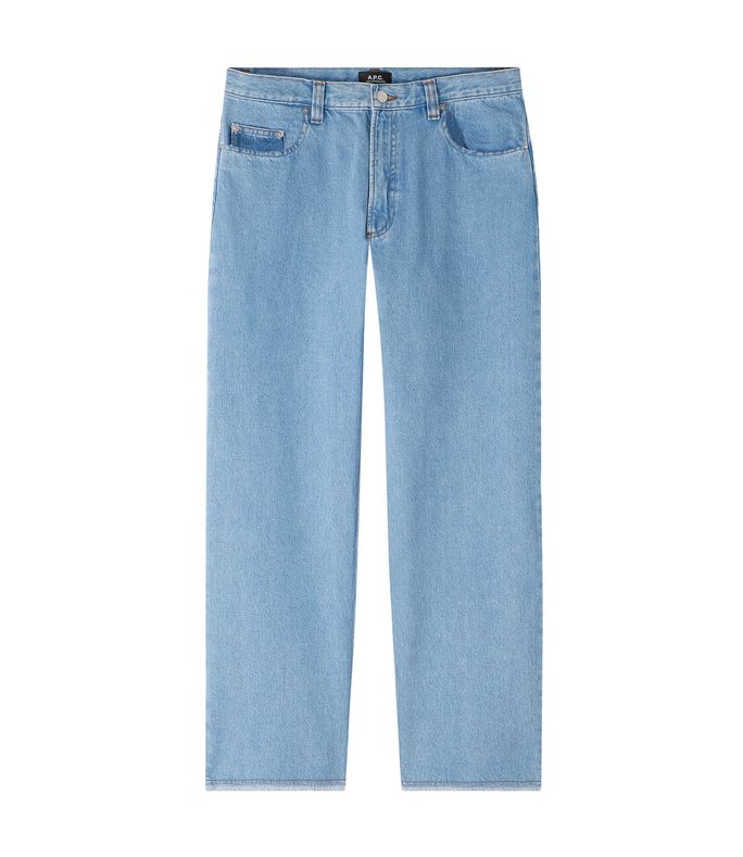relaxed raw edge h jeans pale blue
