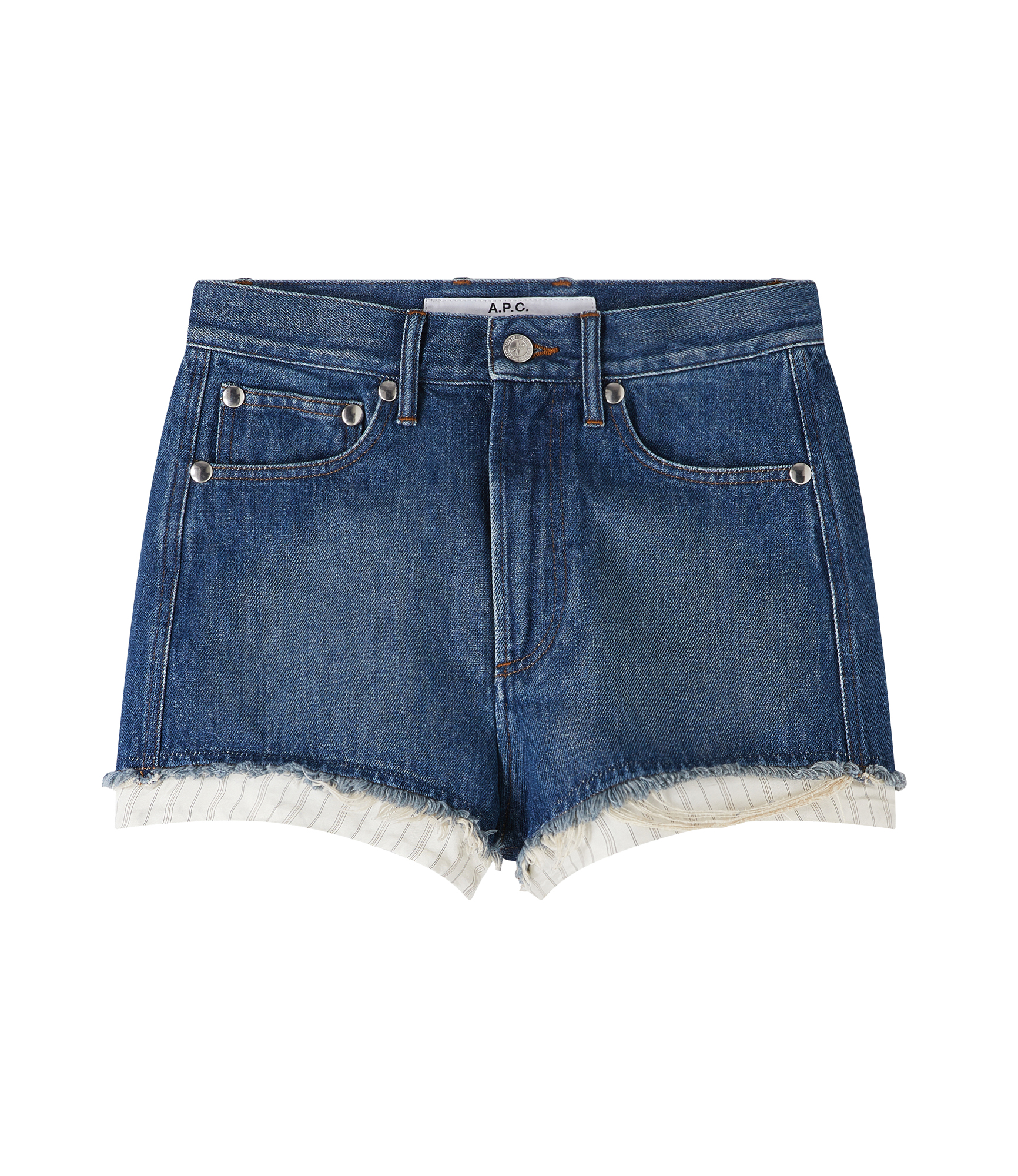 A.P.C. pleated cotton shorts - Blue