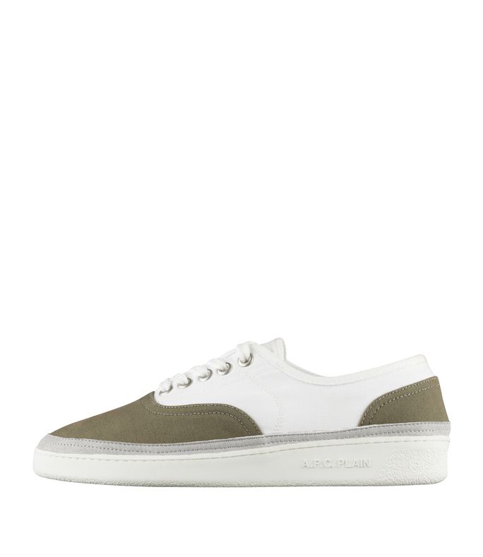 sneakers plain simple kaki/blanc