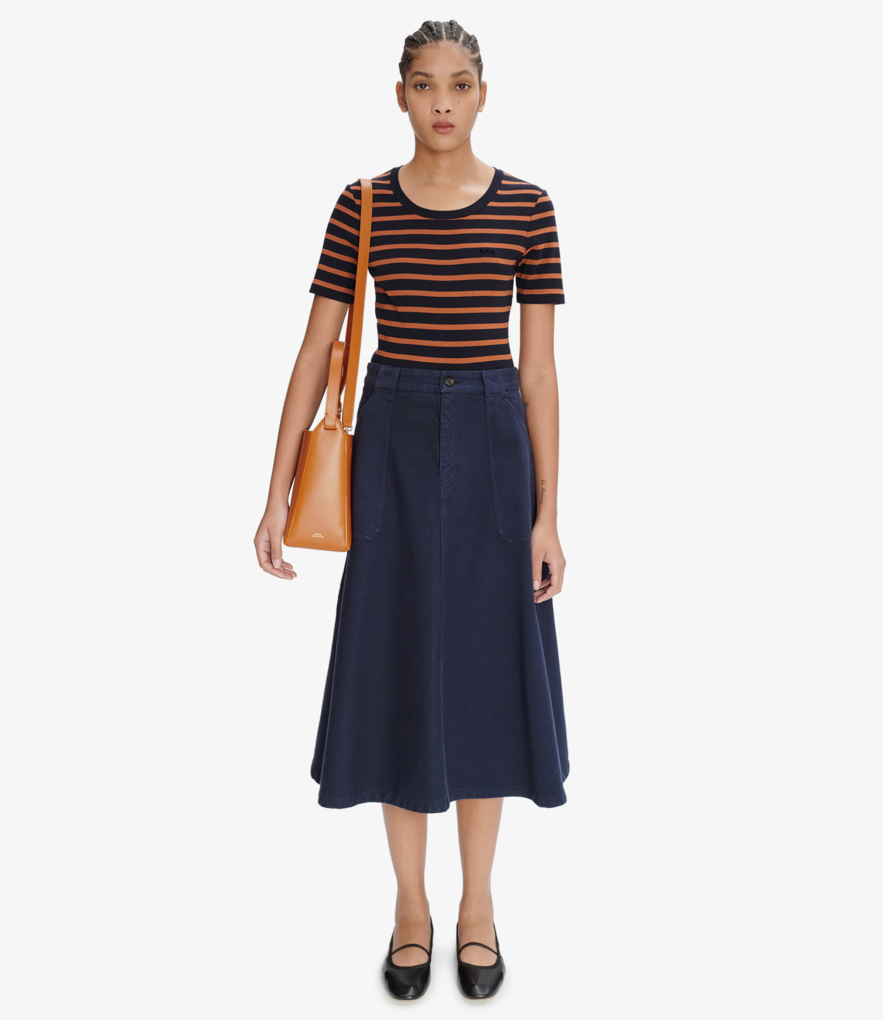 Roomy formal skirt (Dark navy) – Audire