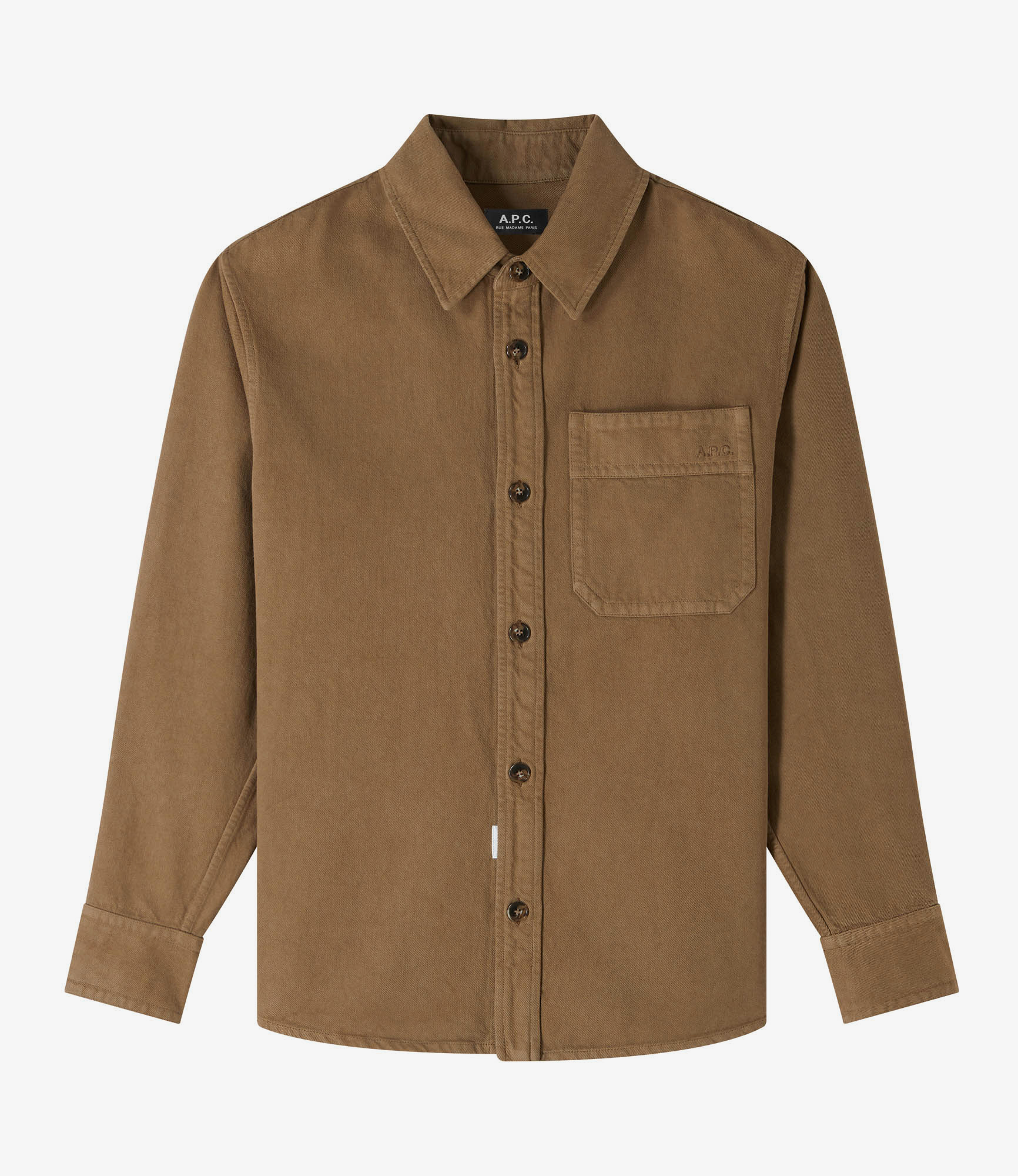 Basile Brodée Poitrine overshirt Frosted chestnut brown | A.P.C.