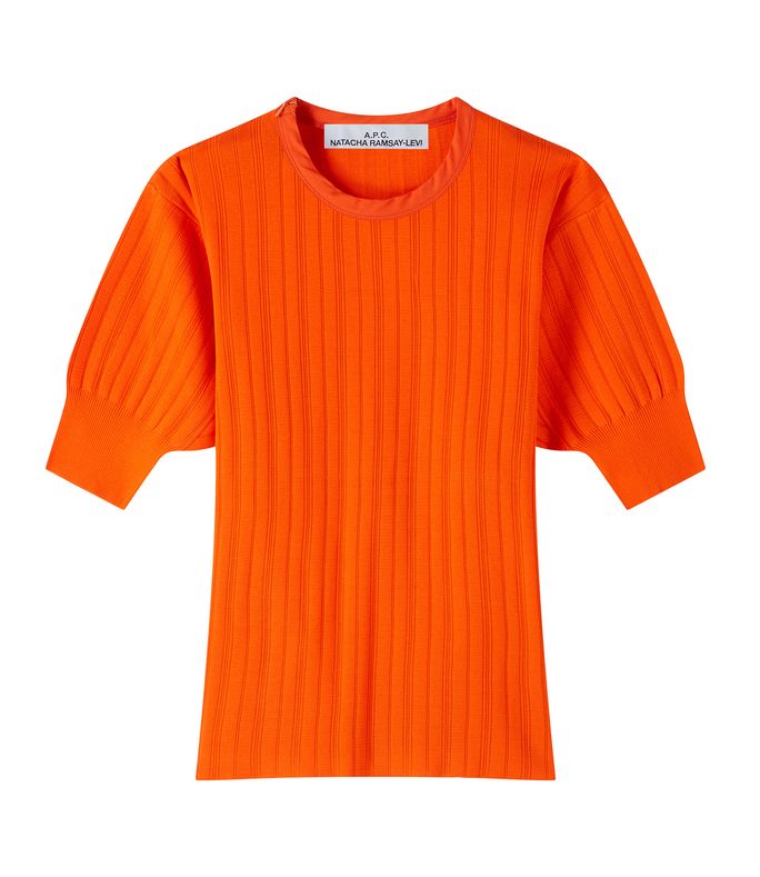 pullover weiss orange