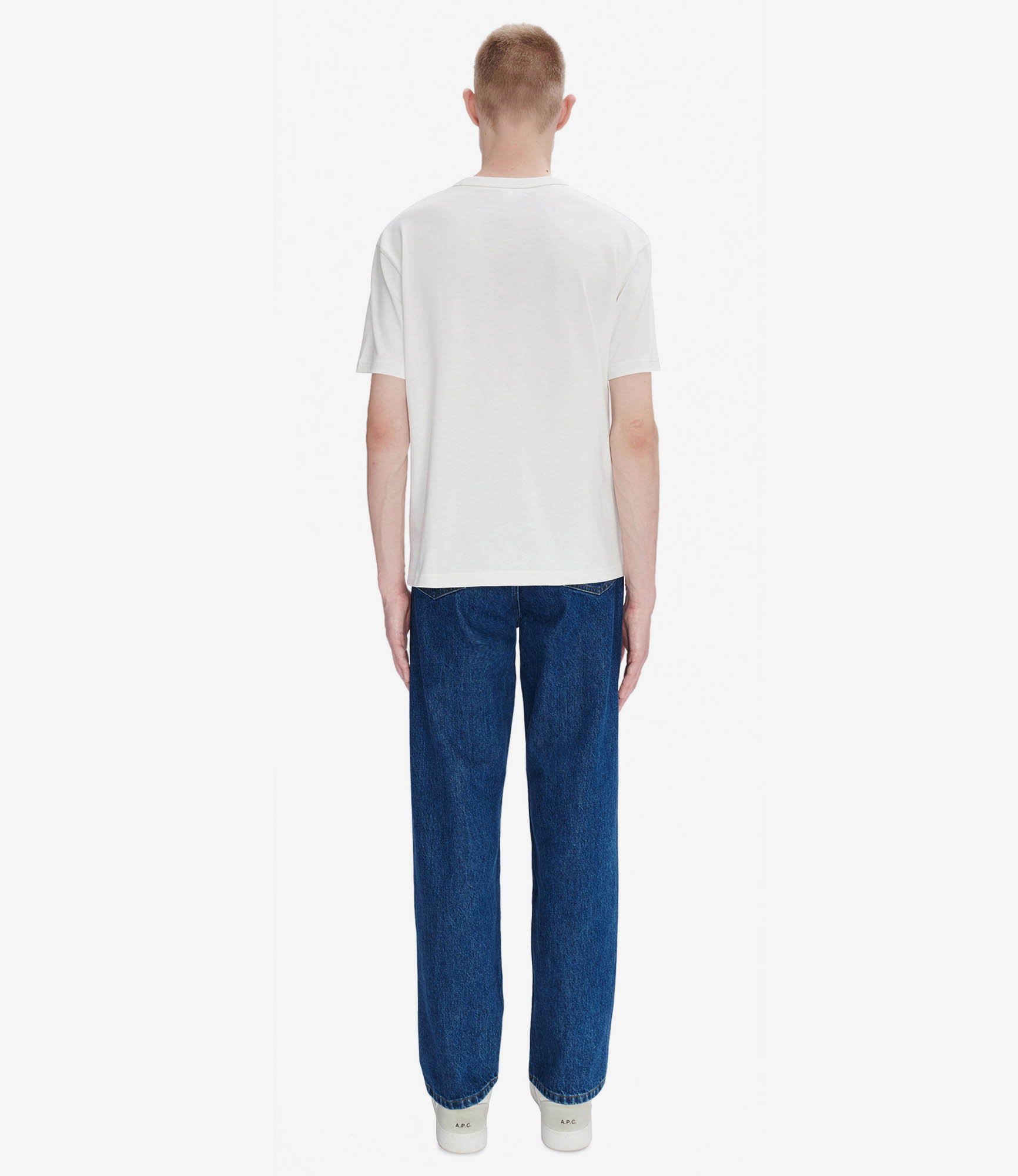 Boxy Petit VPC T-shirt White/Dark navy blue | A.P.C.