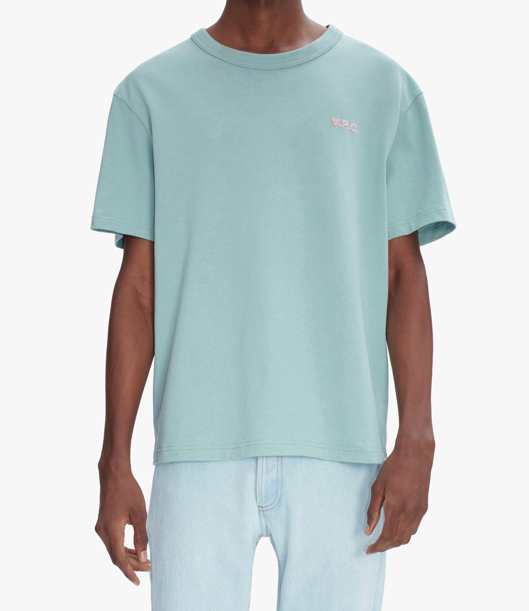 Boxy Petit VPC T-Shirt Sea green / pale pink | A.P.C.