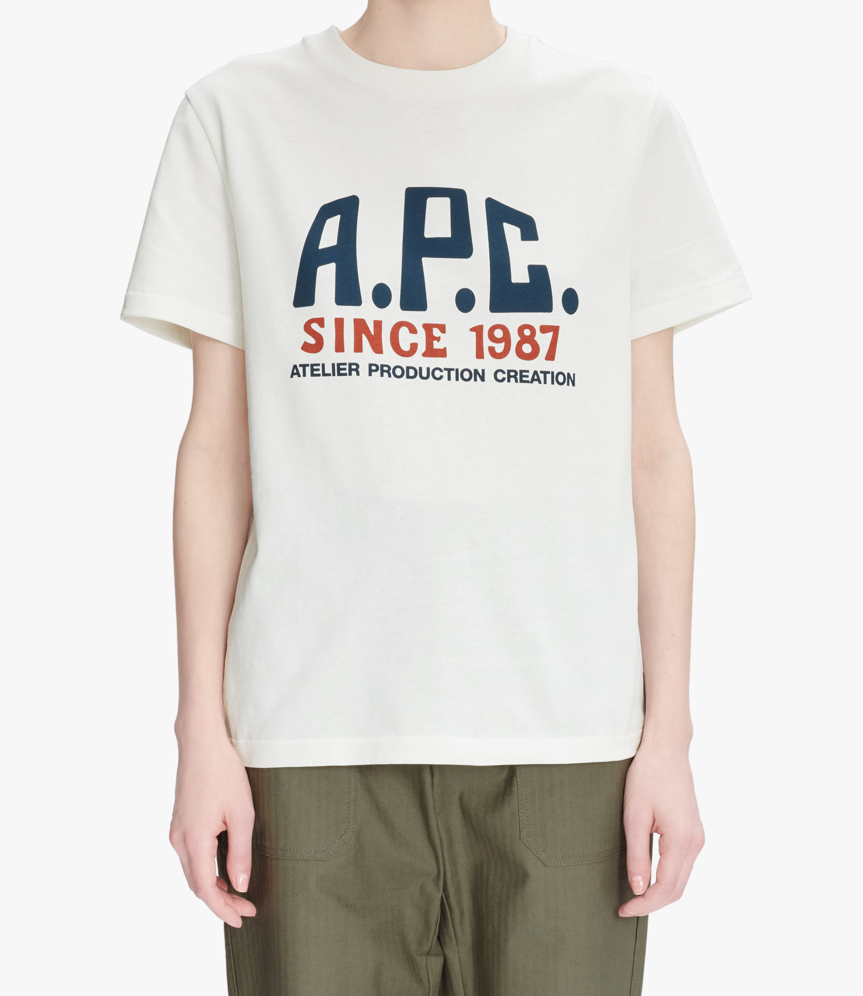 驚きの価格 Label Print T-shirt A.P.C. | White トップス