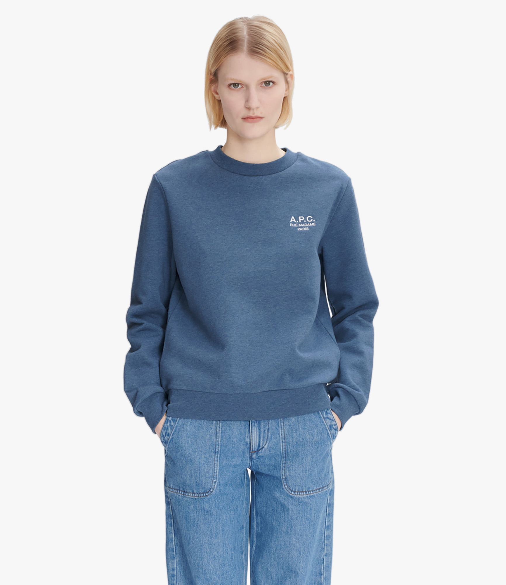 Standard Rue Madame Unisex sweatshirt Heather steel blue/off