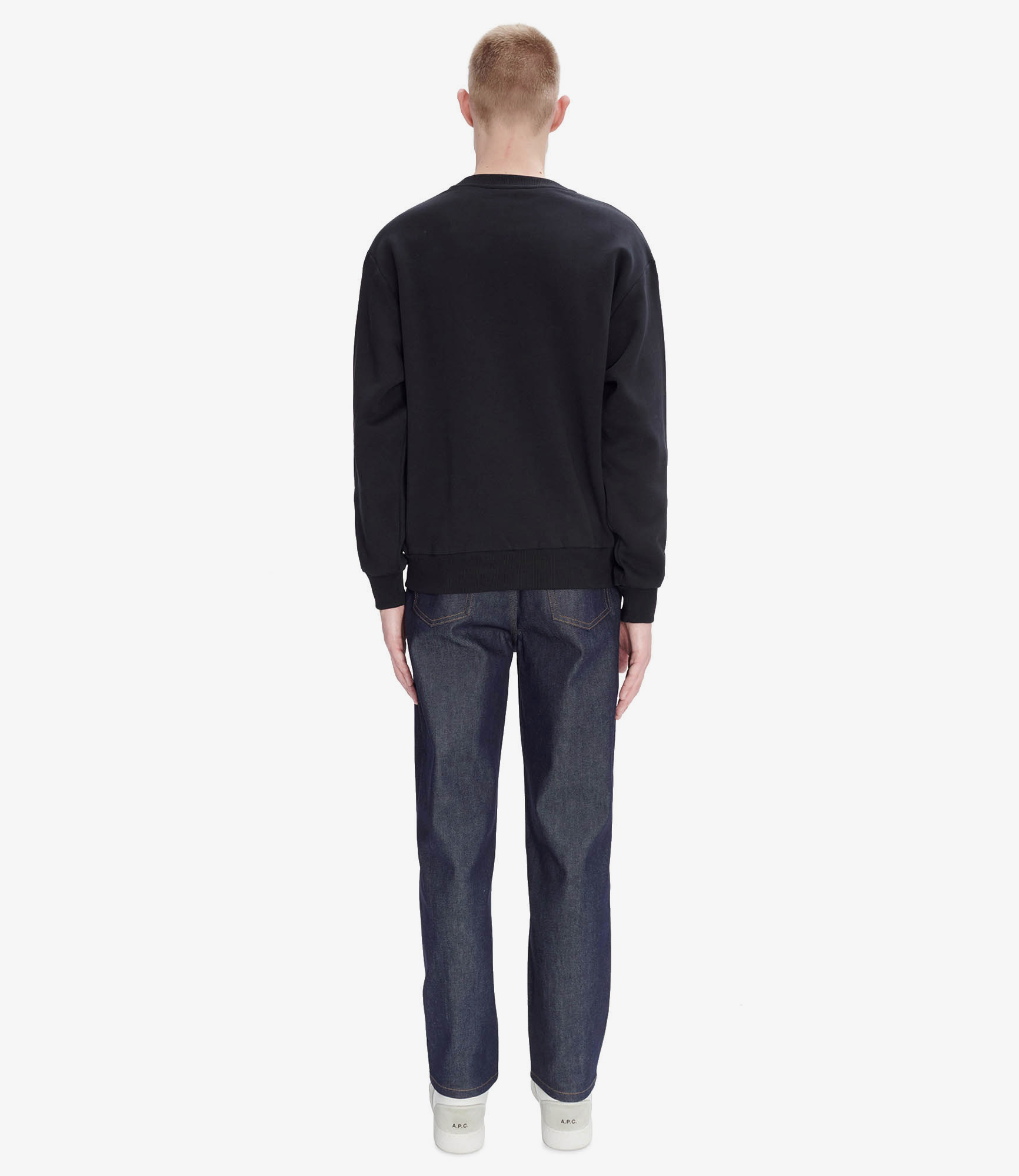 Boxy Micro Logo sweatshirt Black/White | A.P.C.