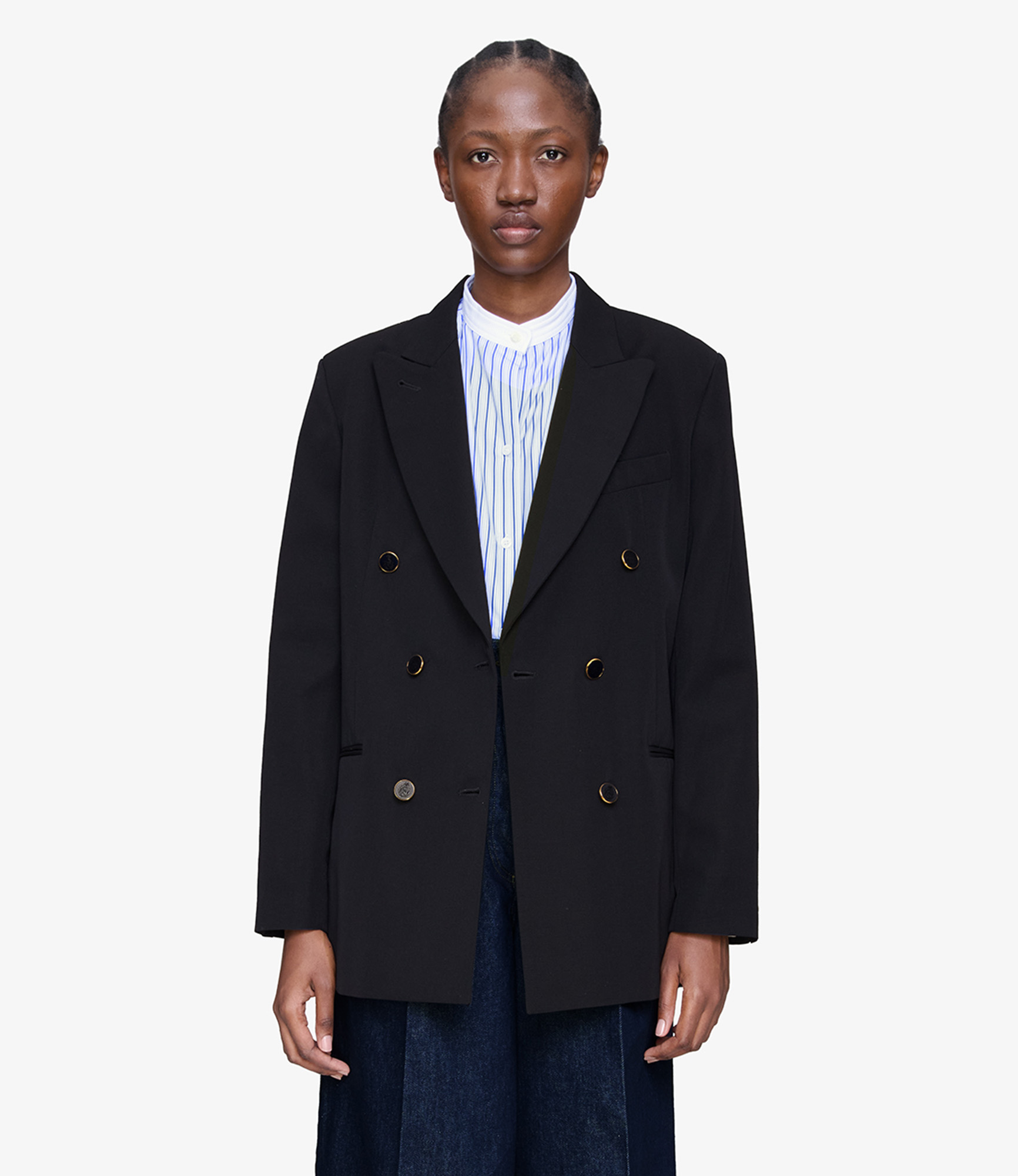 comm.arch. Padded Soutien Collar Coat Blackout | 1F Store powered by BASE