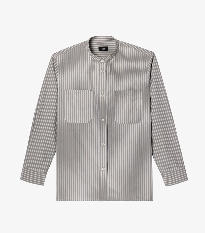 Theon button-down shirt MUTED GREEN