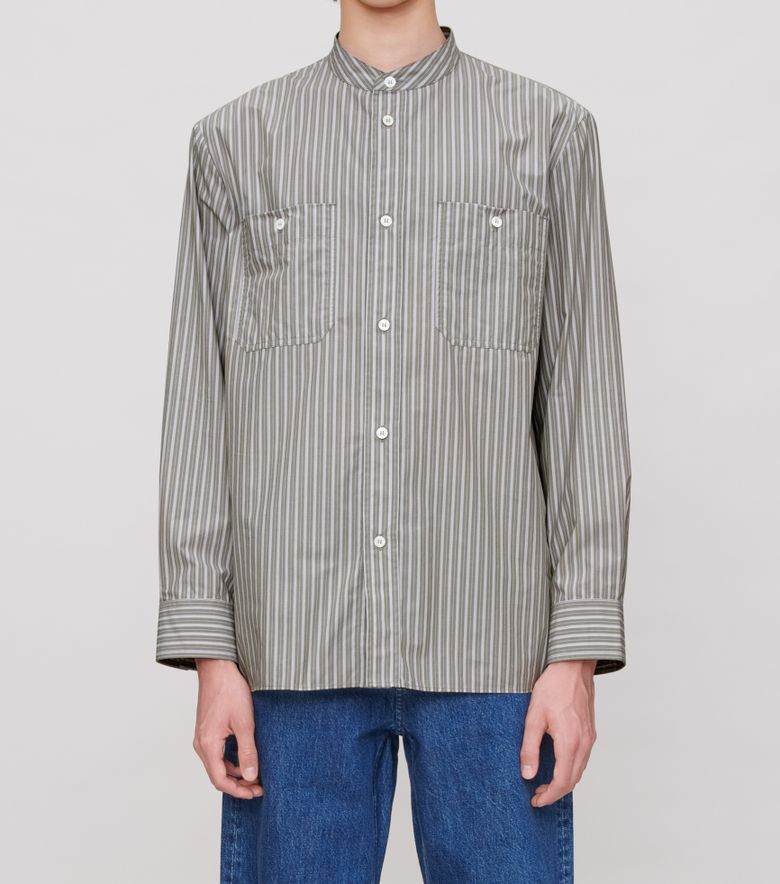 Theon button-down shirt MUTED GREEN