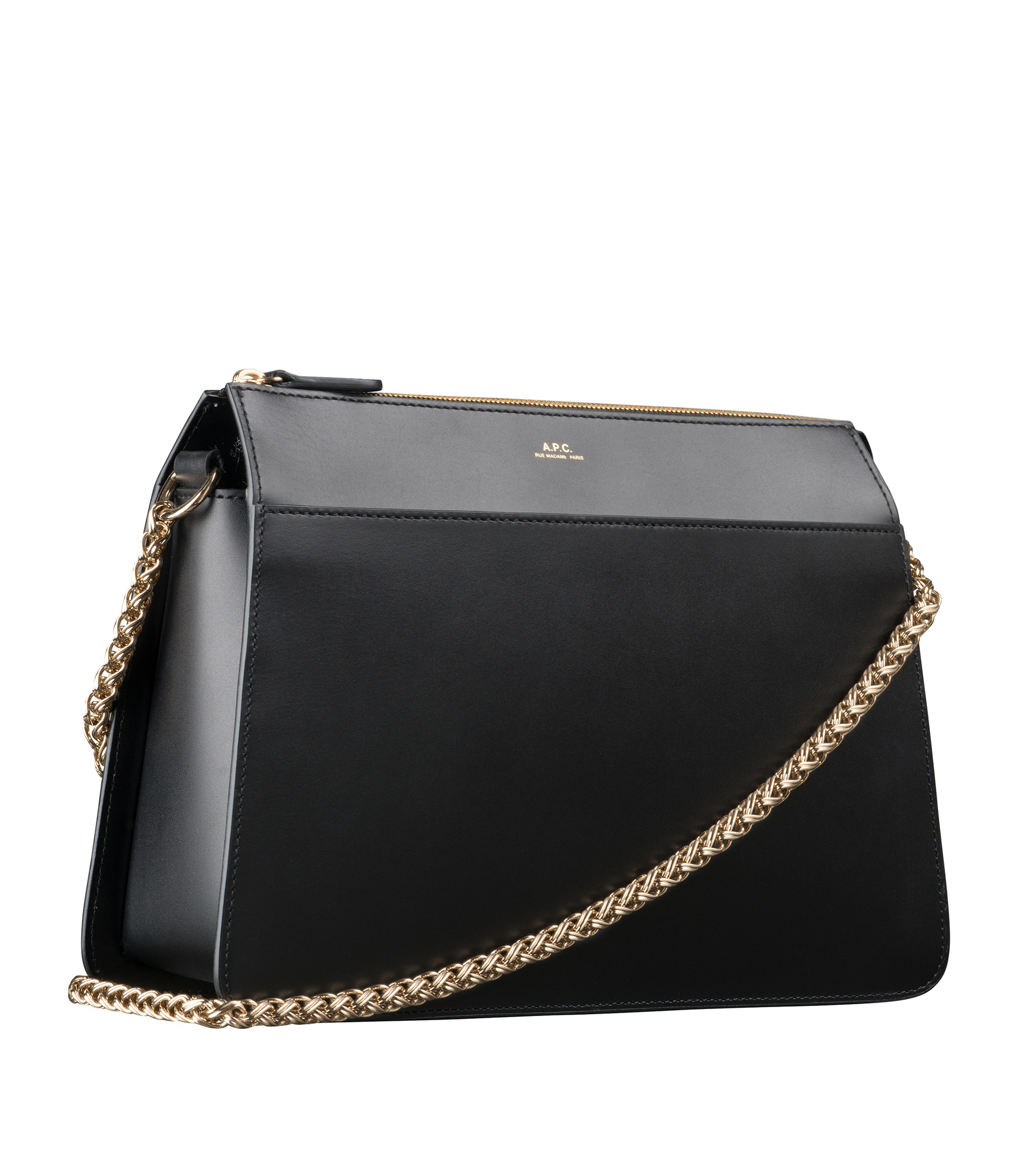 Ella Leather Shoulder Bag in Black - A P C