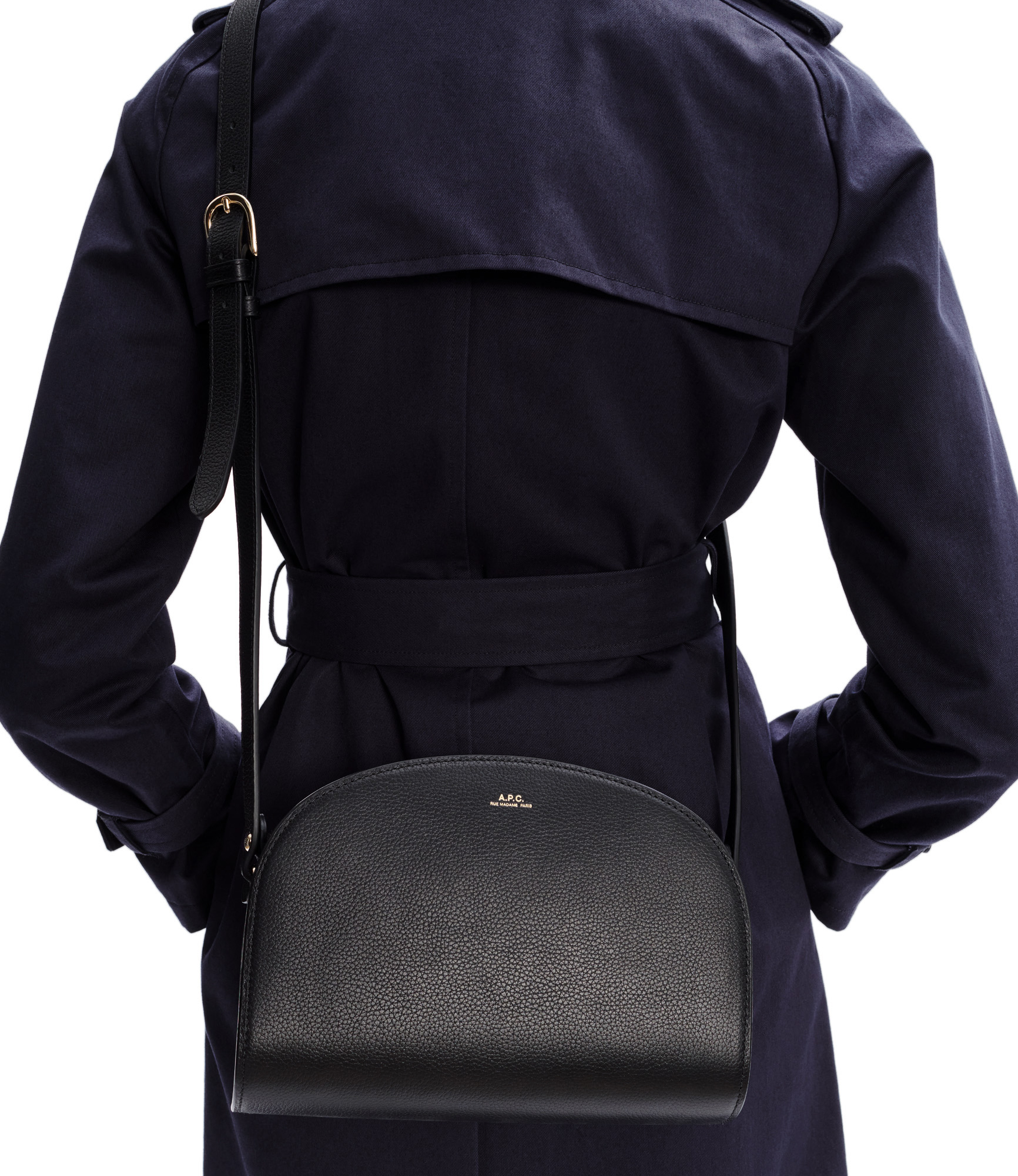 A.P.C.: Black Demi-Lune Shoulder Bag