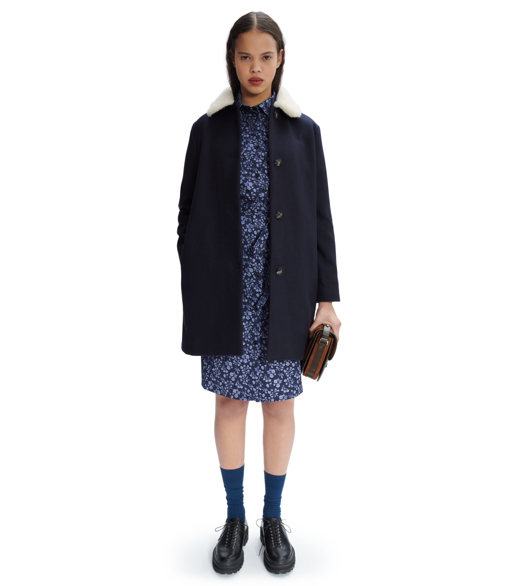 Apc navy deals coat