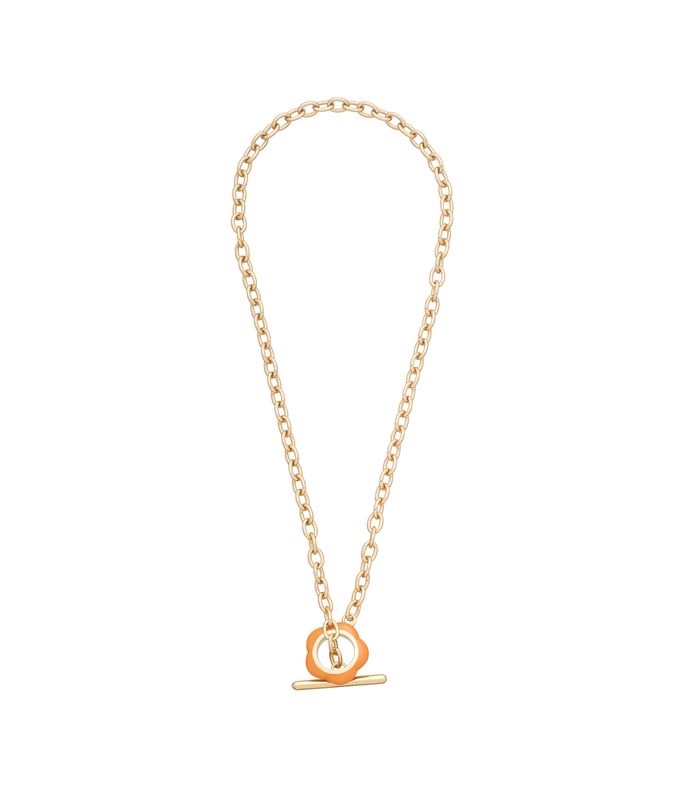 rose necklace goldtone / caramel