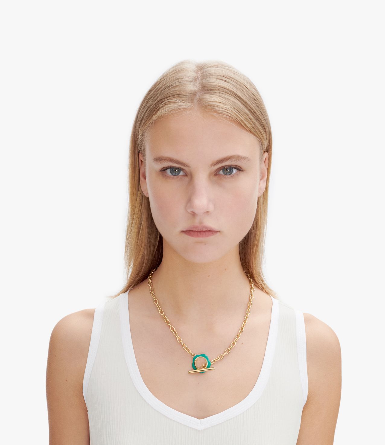 Rose necklace GOLDTONE / SPRING GREEN APC
