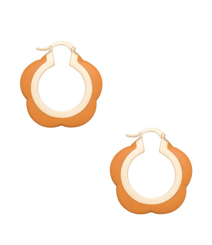 rose earrings goldtone / caramel