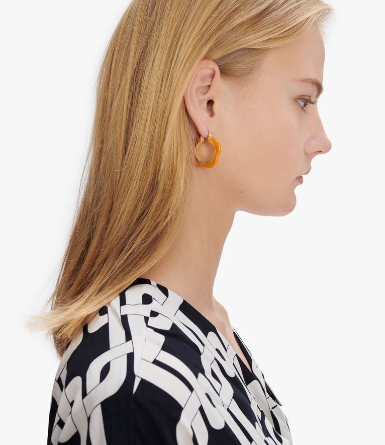 Rose earrings GOLDTONE / CARAMEL