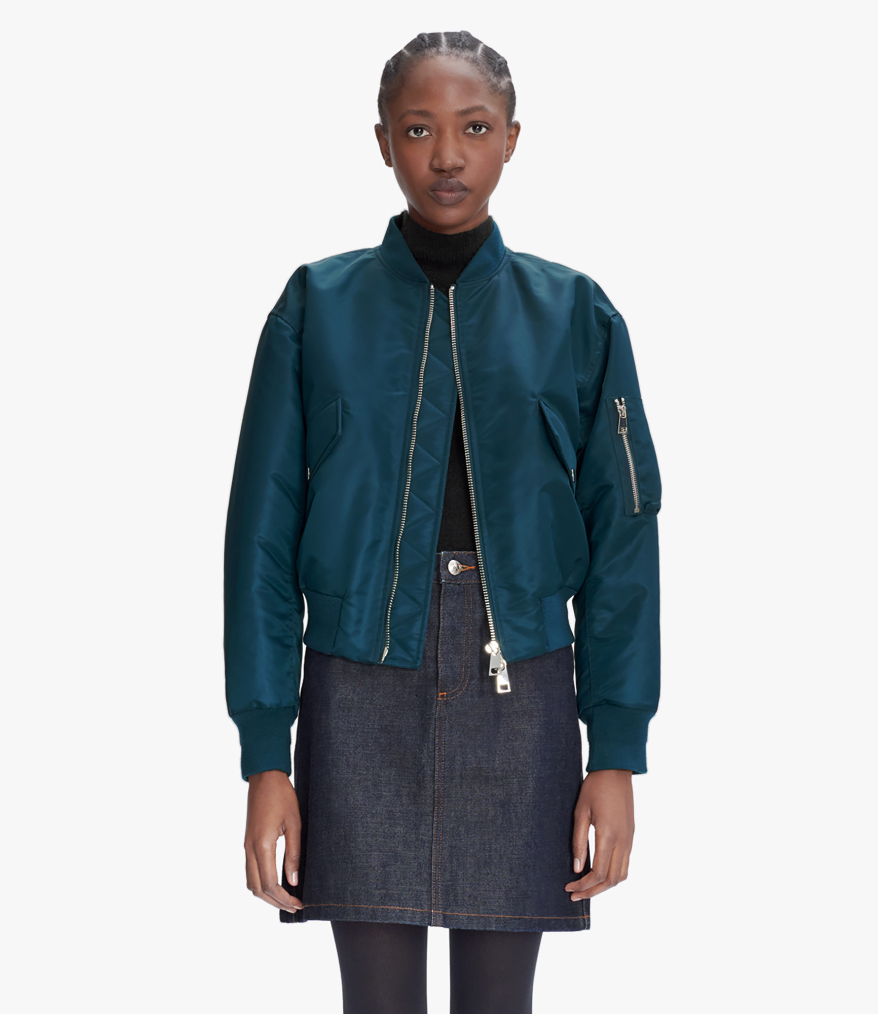 Petrol blue jacket store