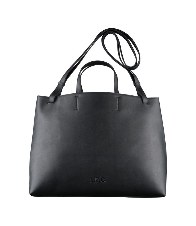 market shopper tote grained recycled leather-like material