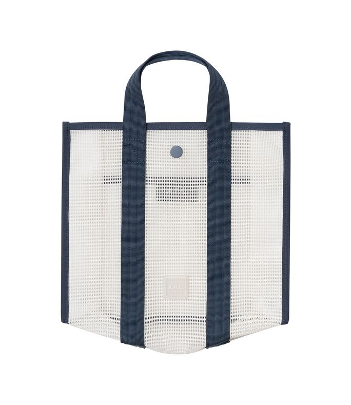cabas louise small blanc/navy