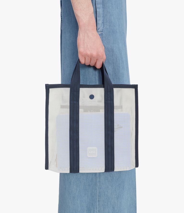 Cabas Louise Small BLANC/NAVY
