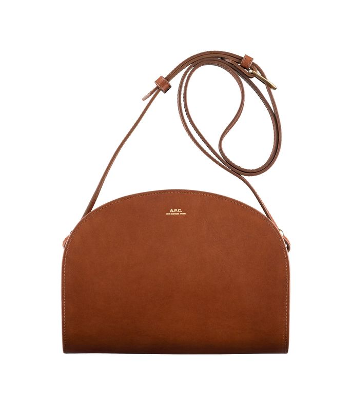 demi-lune bag smooth vegetable-tanned leather