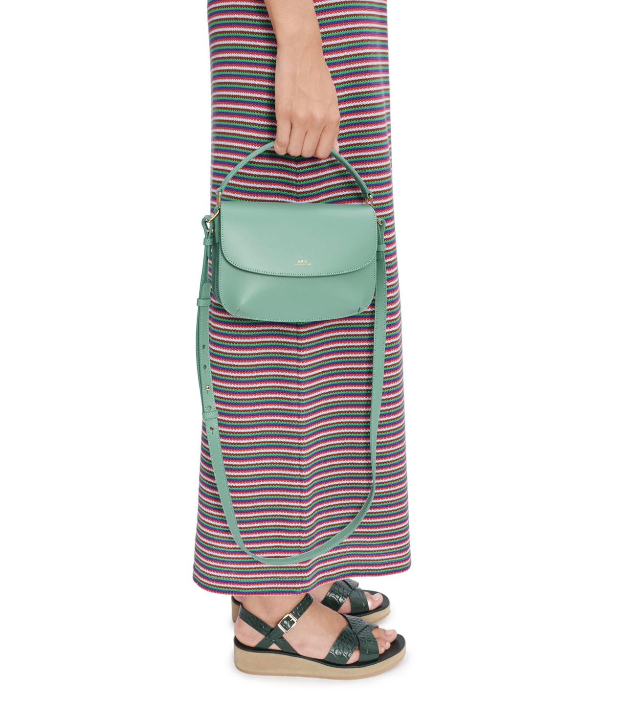 Sarah Shoulder Mini bag JADE GREEN APC