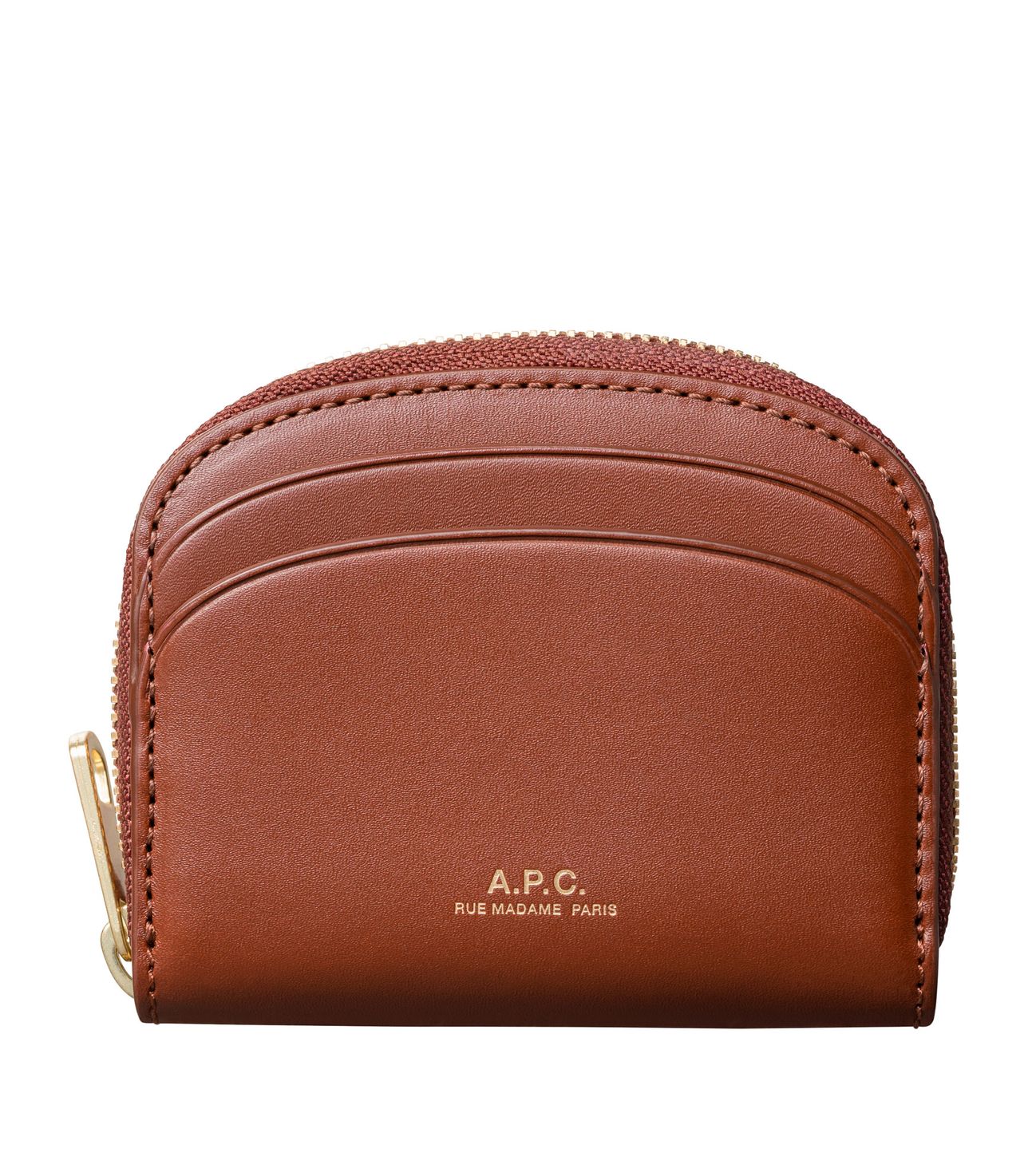Demi-Lune Mini compact wallet NUT BROWN APC