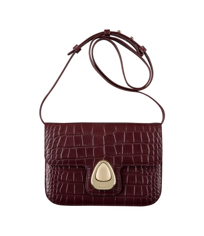 astra small bag leather embossed with a crocodile motif