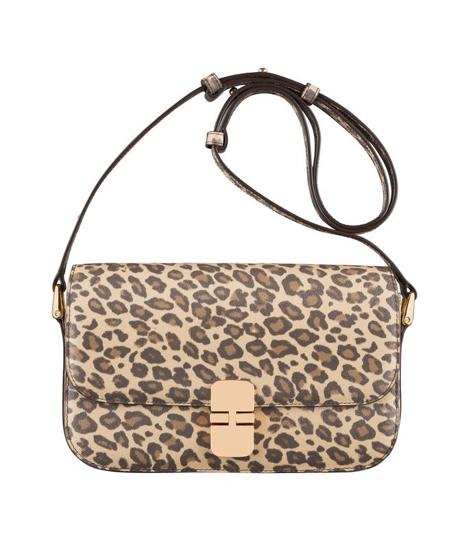grace baguette bag leopard-print leather