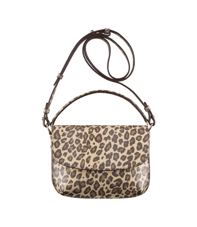 sarah shoulder mini bag leopard-print leather