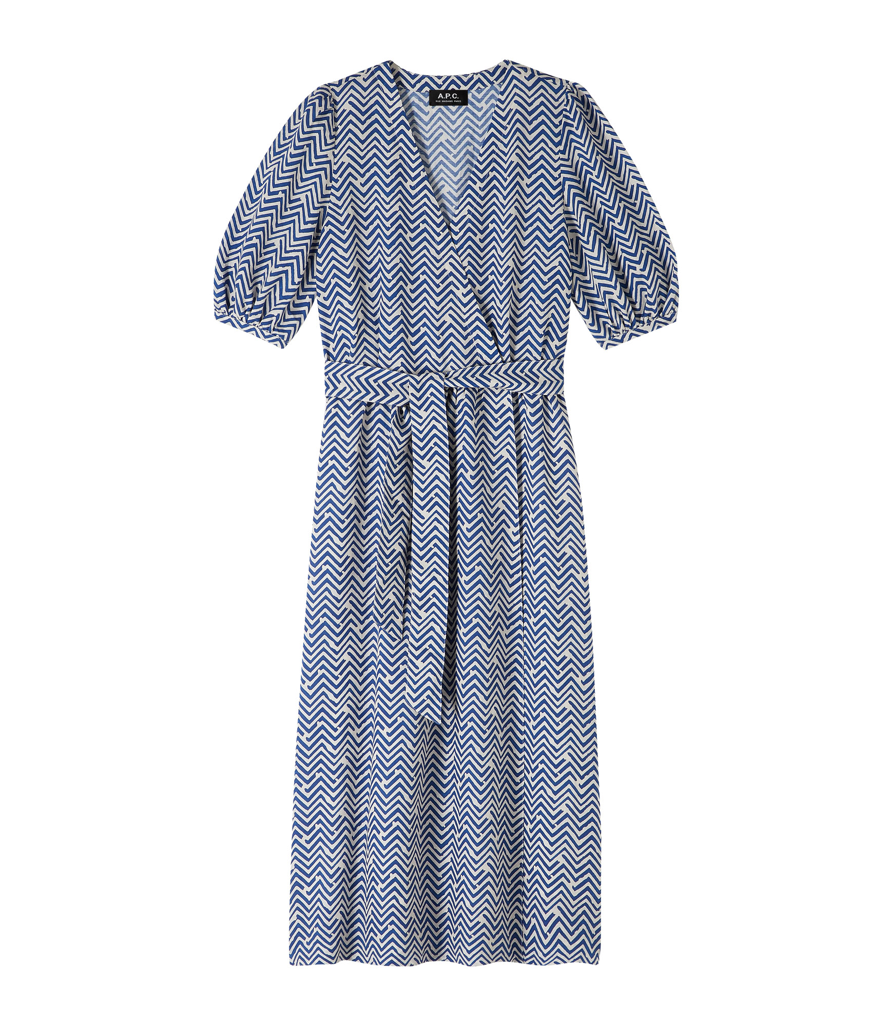 A.P.C. stripe-print shirt dress - Yellow
