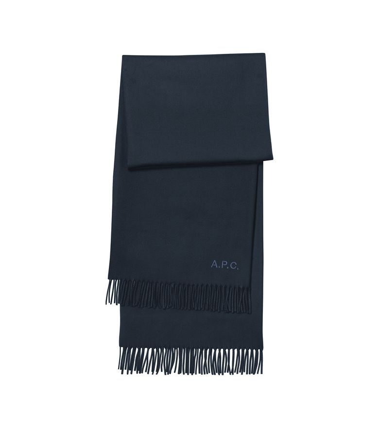 Alix Brodée scarf DARK NAVY BLUE
