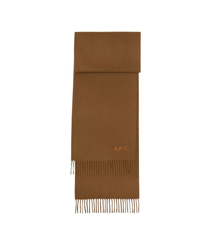 ambroise brodée scarf dark chestnut brown