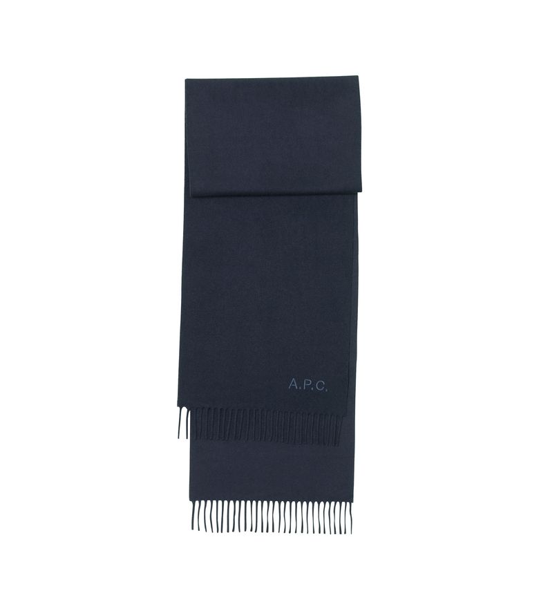 Ambroise Brodée scarf DARK NAVY BLUE