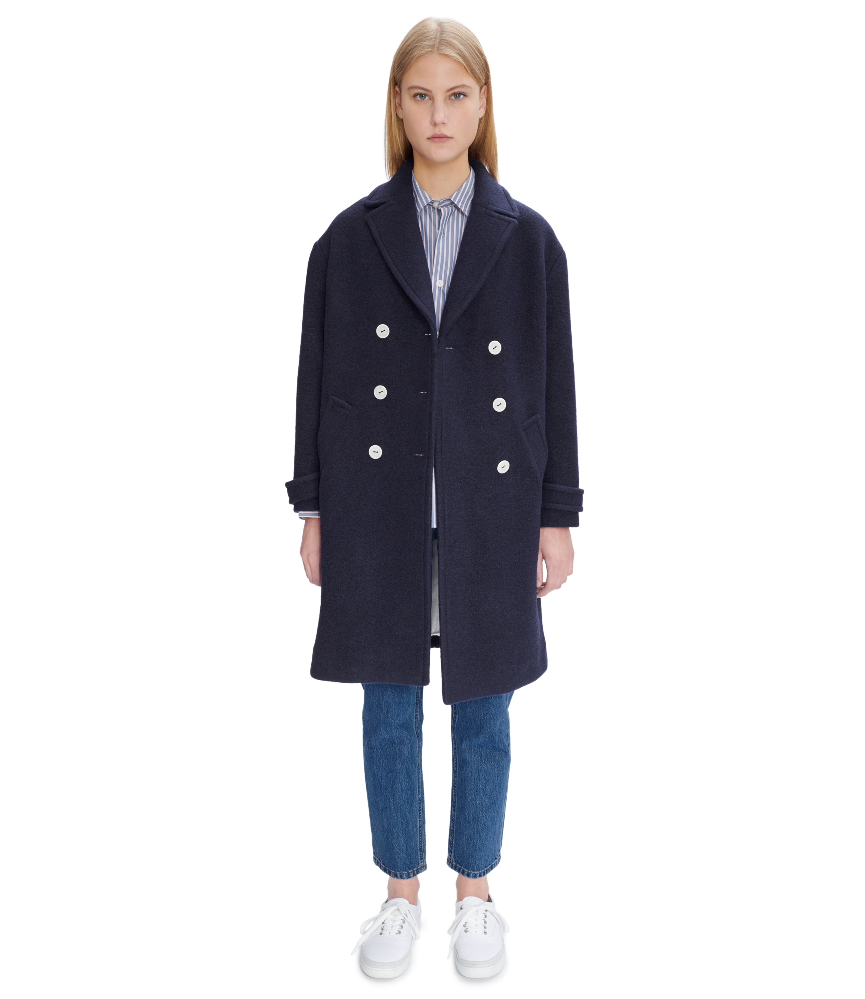 A.P.C. Navy Button Trench Coat